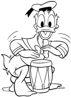 A coloring page of donald duck